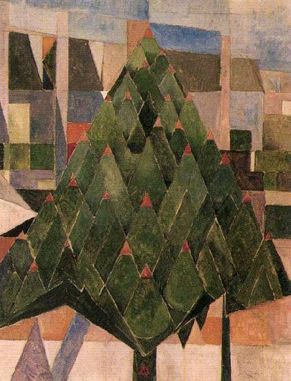 Theo van Doesburg Tree with houses. oil painting image